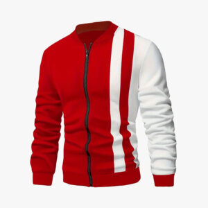 Men's Color Casual Baseball Collar Zipper Jacket